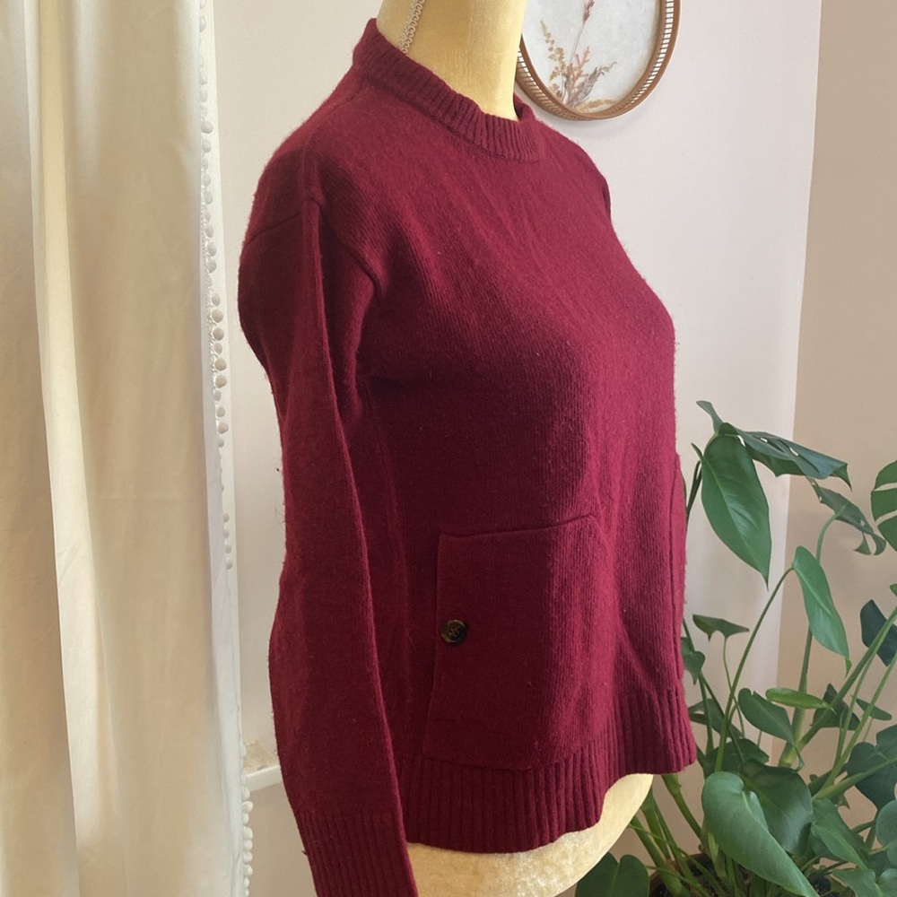 J. Crew Maroon Sweater With Button Patch Pockets - image 4